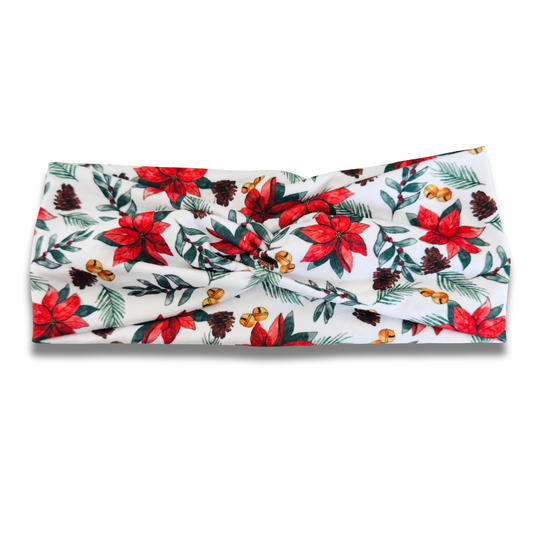 Poinsettias Sweetheart Headband (or removable tie option)