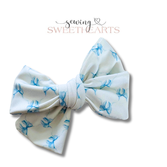 Blue Bows Bow Sewing Sweethearts