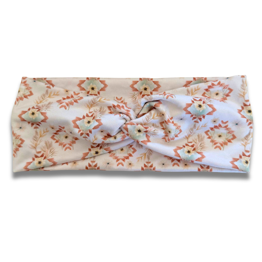 Aztec Daisies Sweetheart Headband (or removable tie option) Sewing Sweethearts Sweetheart