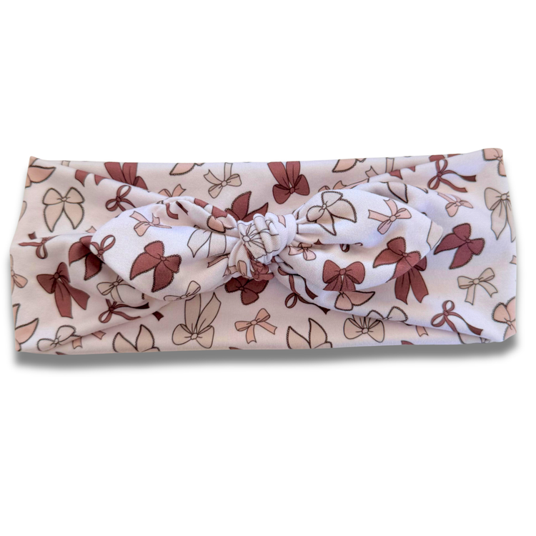 Autumn Bows Sweetheart Headband (or removable tie option) Sewing Sweethearts Sweetheart with Removable Tie