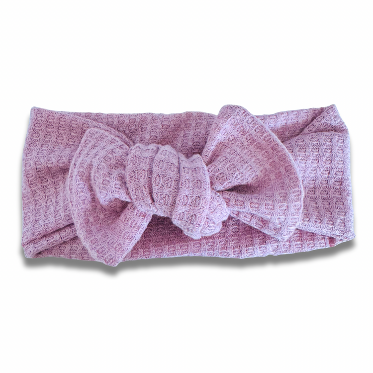 Dusty Rose Waffle Knit Sweetie Headband Sewing Sweethearts