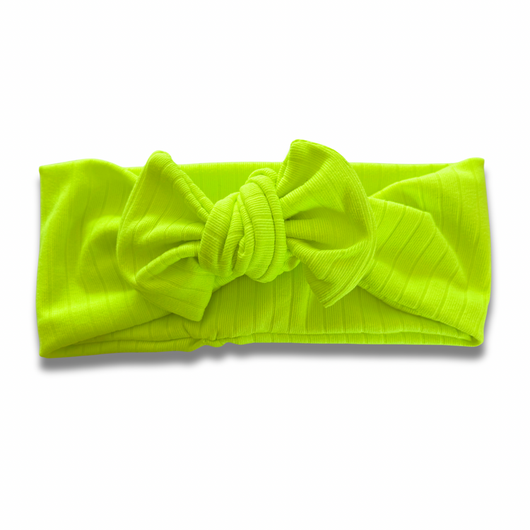 Neon Yellow Ribbed Sweetie Headband Sewing Sweethearts