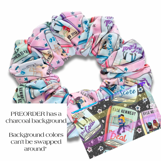 Kennedy CHARCOAL BACKGROUND Scrunchie Sewing Sweethearts