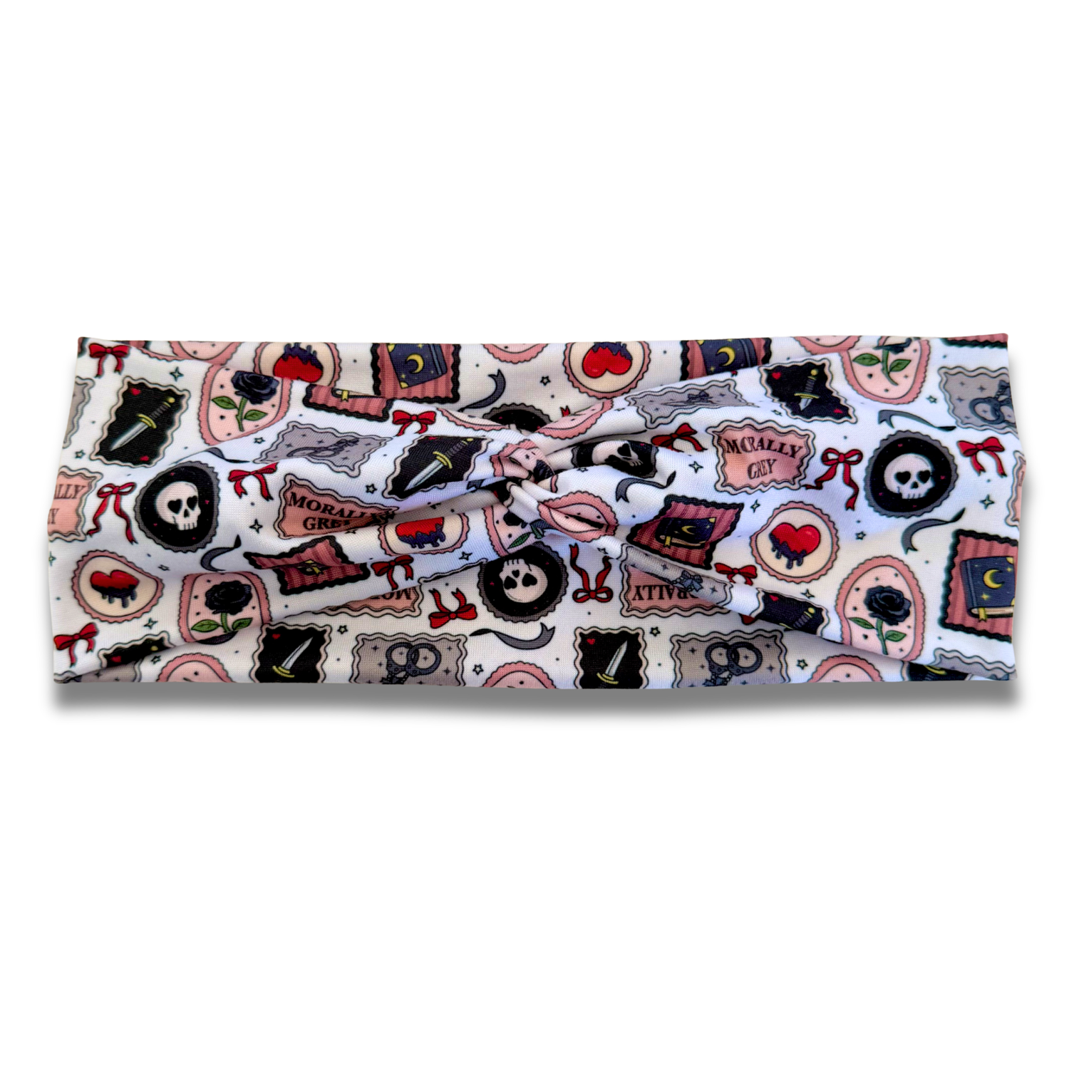 Morally Grey Sweetheart Headband (or removable tie option) Sewing Sweethearts Sweetheart