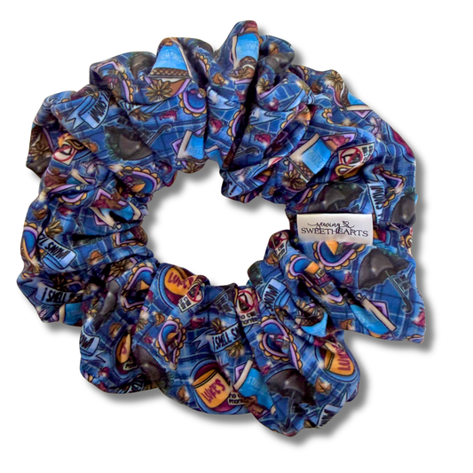 GG Blue Plaid Scrunchie Sewing Sweethearts