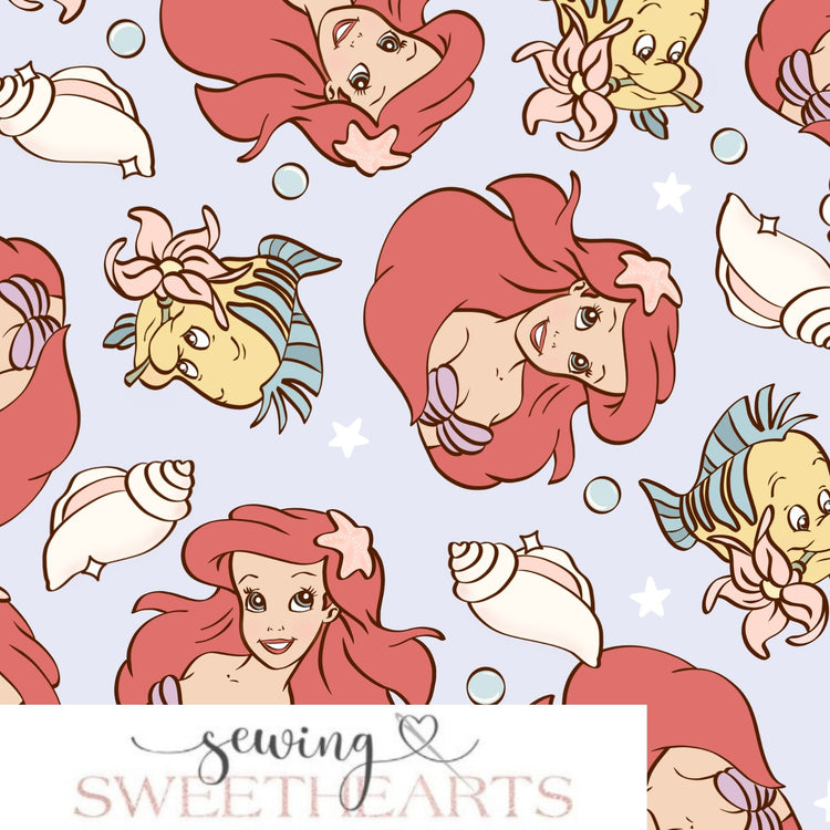 Princess Mermaid 3 Minky Blanket PREORDER (~4 weeks before shipping) Sewing Sweethearts