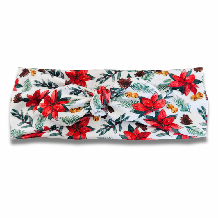 Poinsettias Sweetheart Headband (or removable tie option)