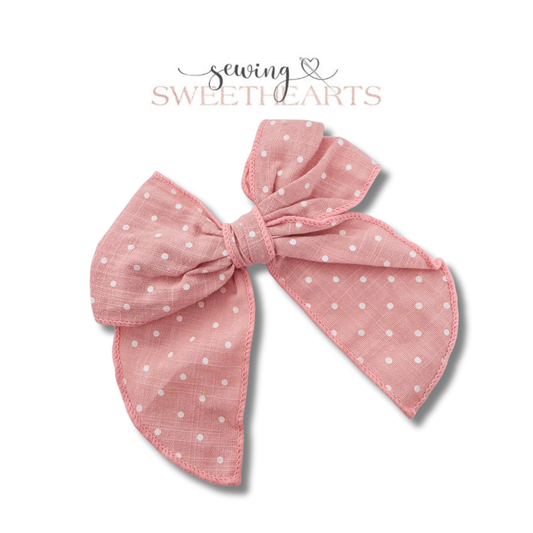 Pink Dots Fable Bow Clip Sewing Sweethearts