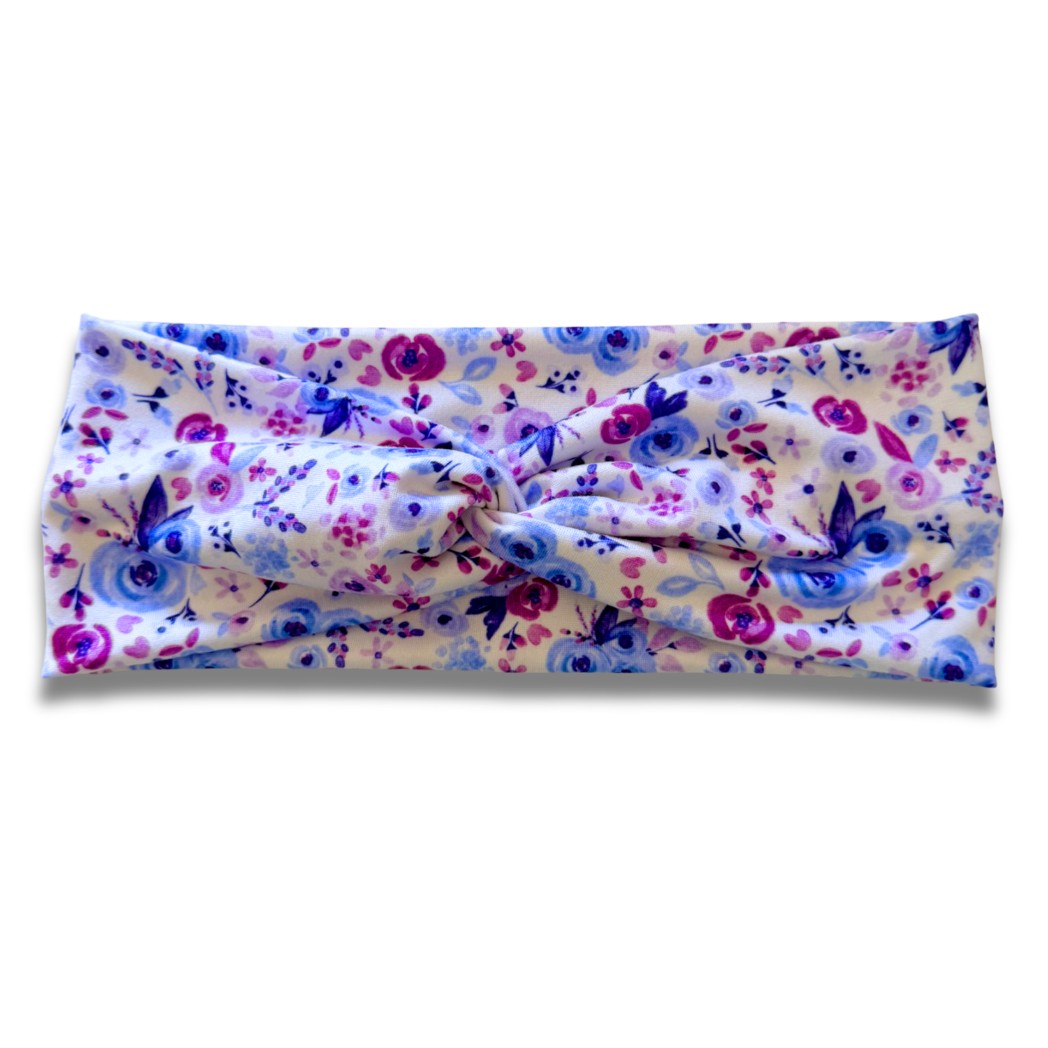 Violet Flowers Sweetheart Headband (or removable tie option) Sewing Sweethearts Sweetheart
