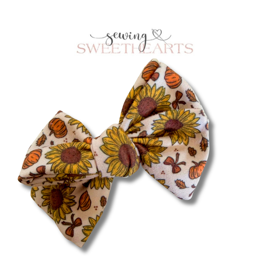 Pumpkins & Sunflowers Bow Sewing Sweethearts