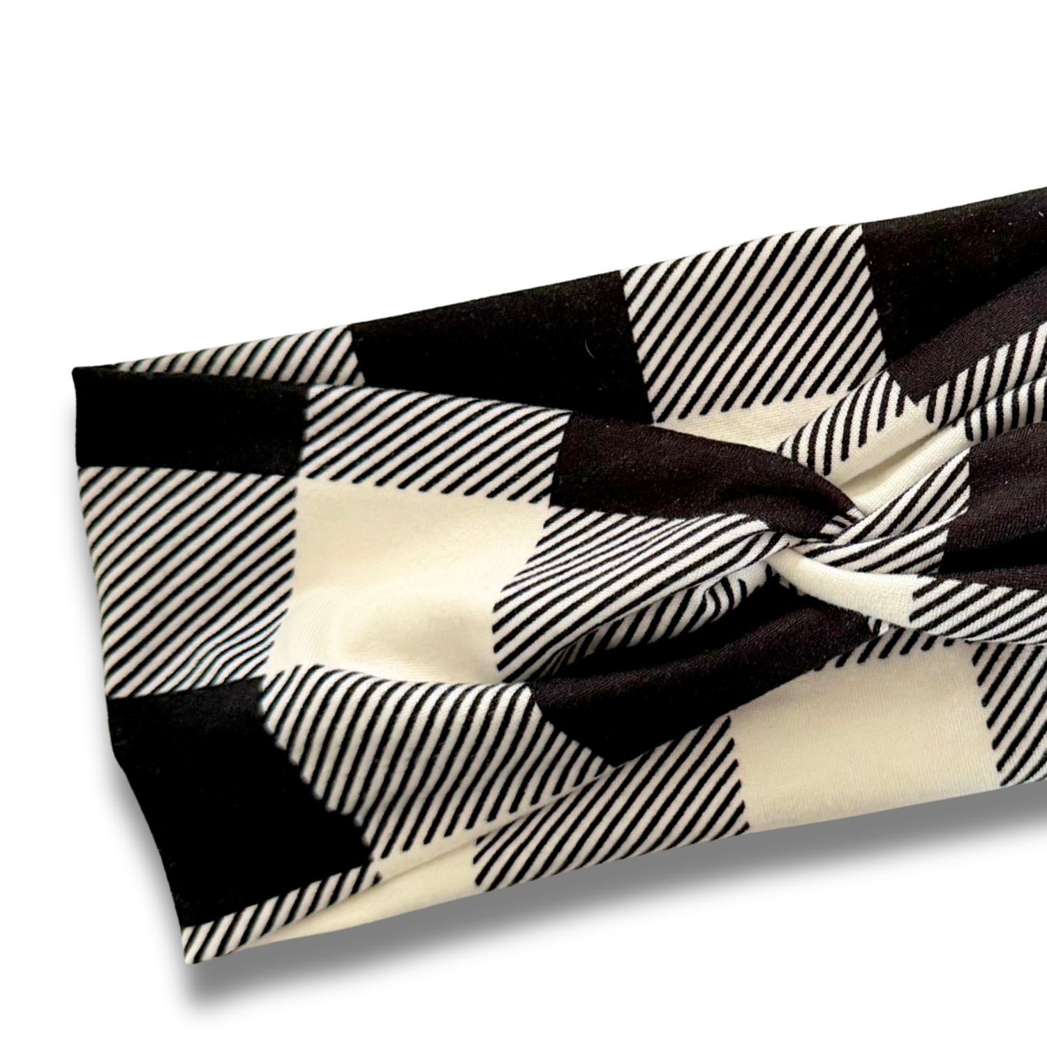 White Buffalo Plaid Sweetheart Headband (or removable tie option) Sewing Sweethearts