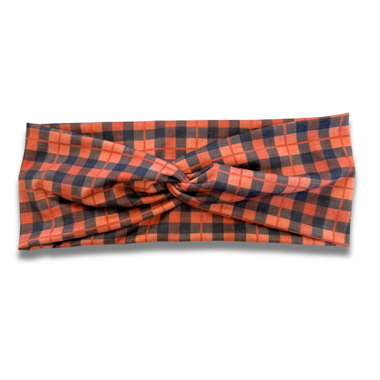 Harvest Plaid Sweetheart Headband (or removable tie option) Sewing Sweethearts Sweetheart