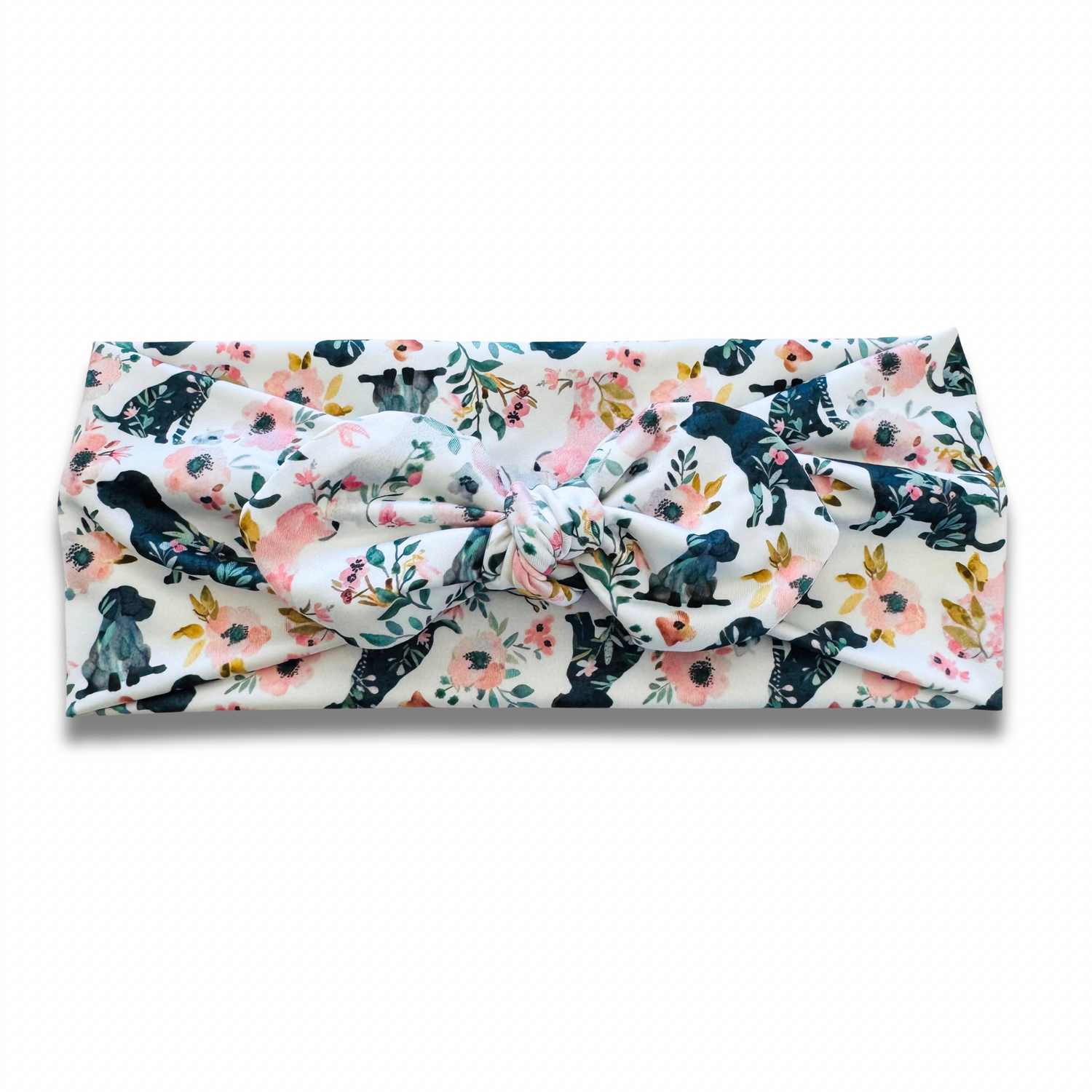 Floral Pups Sweetheart Headband (or removable tie option) Sewing Sweethearts Sweetheart with Removable Tie