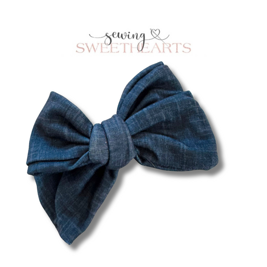 Coal Linen Style Bow Sewing Sweethearts