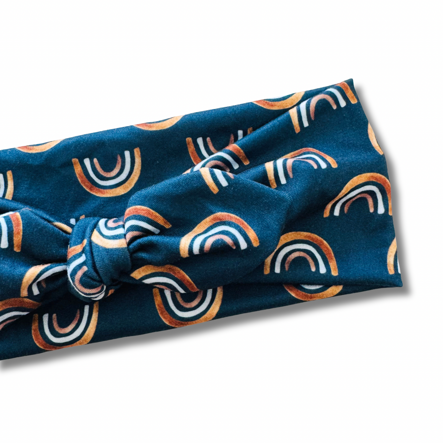 Navy Rainbows Sweetheart Headband (or removable tie option) Sewing Sweethearts