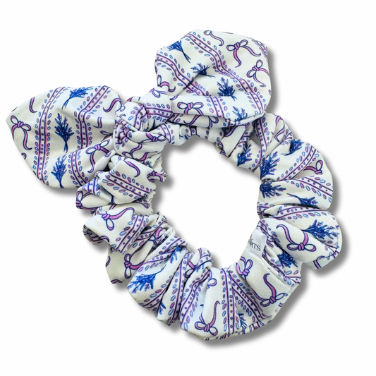 Lavender Coquette Bow Scrunchie Sewing Sweethearts