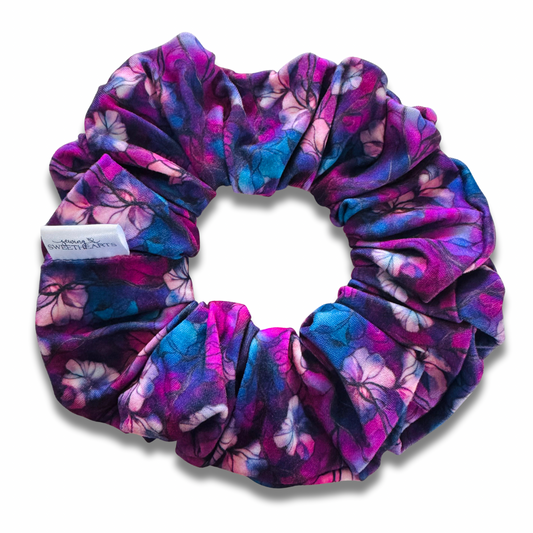 Purple Flowers Scrunchie Sewing Sweethearts