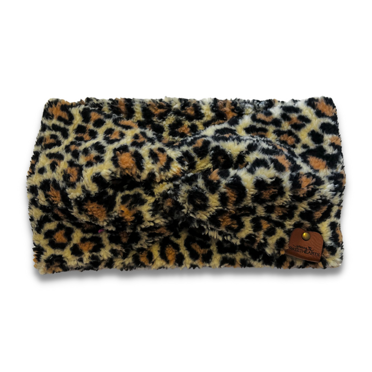 Leopard Sherpa Headband  Sewing Sweethearts   