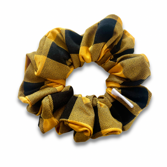 Mustard Buffalo Plaid Scrunchie  Sewing Sweethearts   