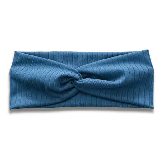 Indigo Ribbed Sweetheart Headband (or removable tie option) Sewing Sweethearts Sweetheart