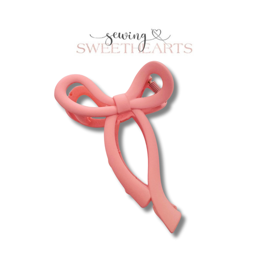 Pink Bow Claw Clip Sewing Sweethearts