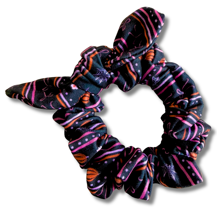 Halloween Stripes Bow Scrunchie