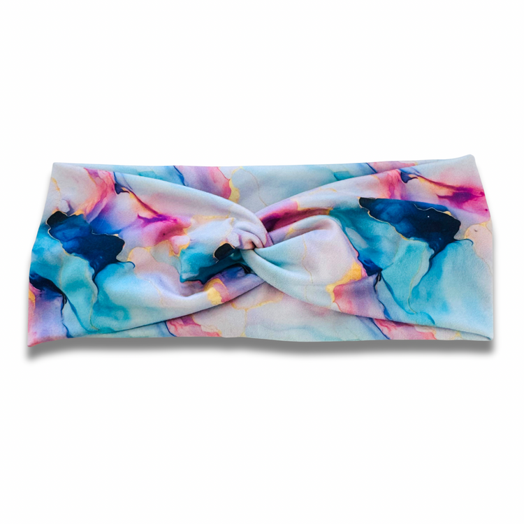 Blue Marble Sweetheart Headband (or removable tie option) Sewing Sweethearts Sweetheart