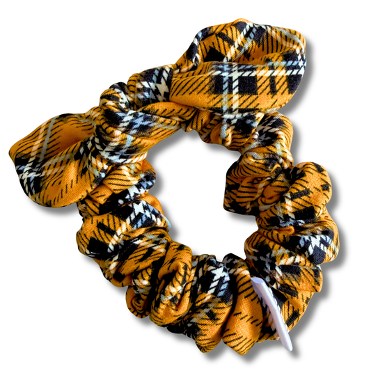 Fall Plaid Bow Scrunchie Sewing Sweethearts