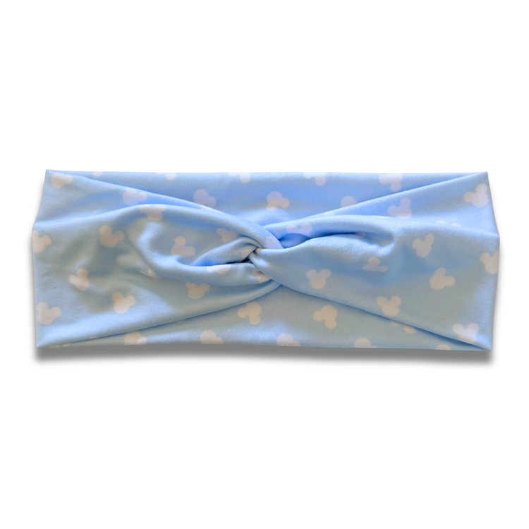 Blue Mouse Sweetheart Headband (or removable tie option) Sewing Sweethearts Sweetheart