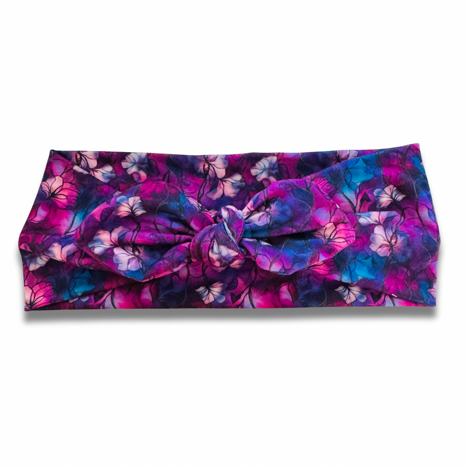 Purple Flowers Sweetheart Headband (or removable tie option) Sewing Sweethearts Sweetheart with Removable Tie