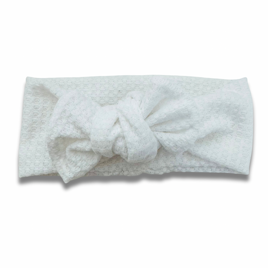 White Waffle Knit Sweetie Headband Sewing Sweethearts