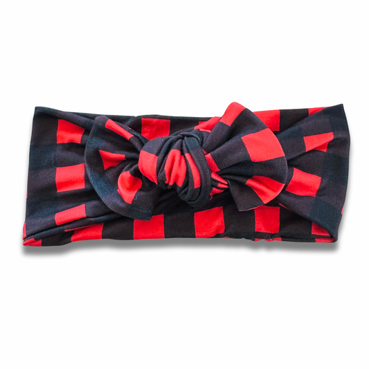 Buffalo Red Plaid Sweetie Headband Sewing Sweethearts