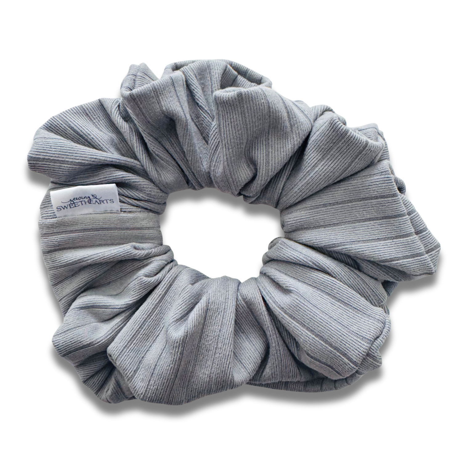 Slate Ribbed Scrunchie Sewing Sweethearts