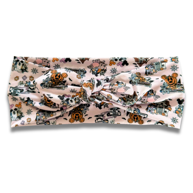 Not So Scary Blue Dog Sweetheart Headband (or removable tie option) Sewing Sweethearts Sweetheart with Removable Tie