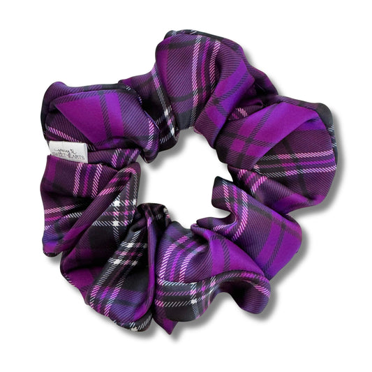 Purple Plaid Satin Scrunchie  Sewing Sweethearts   