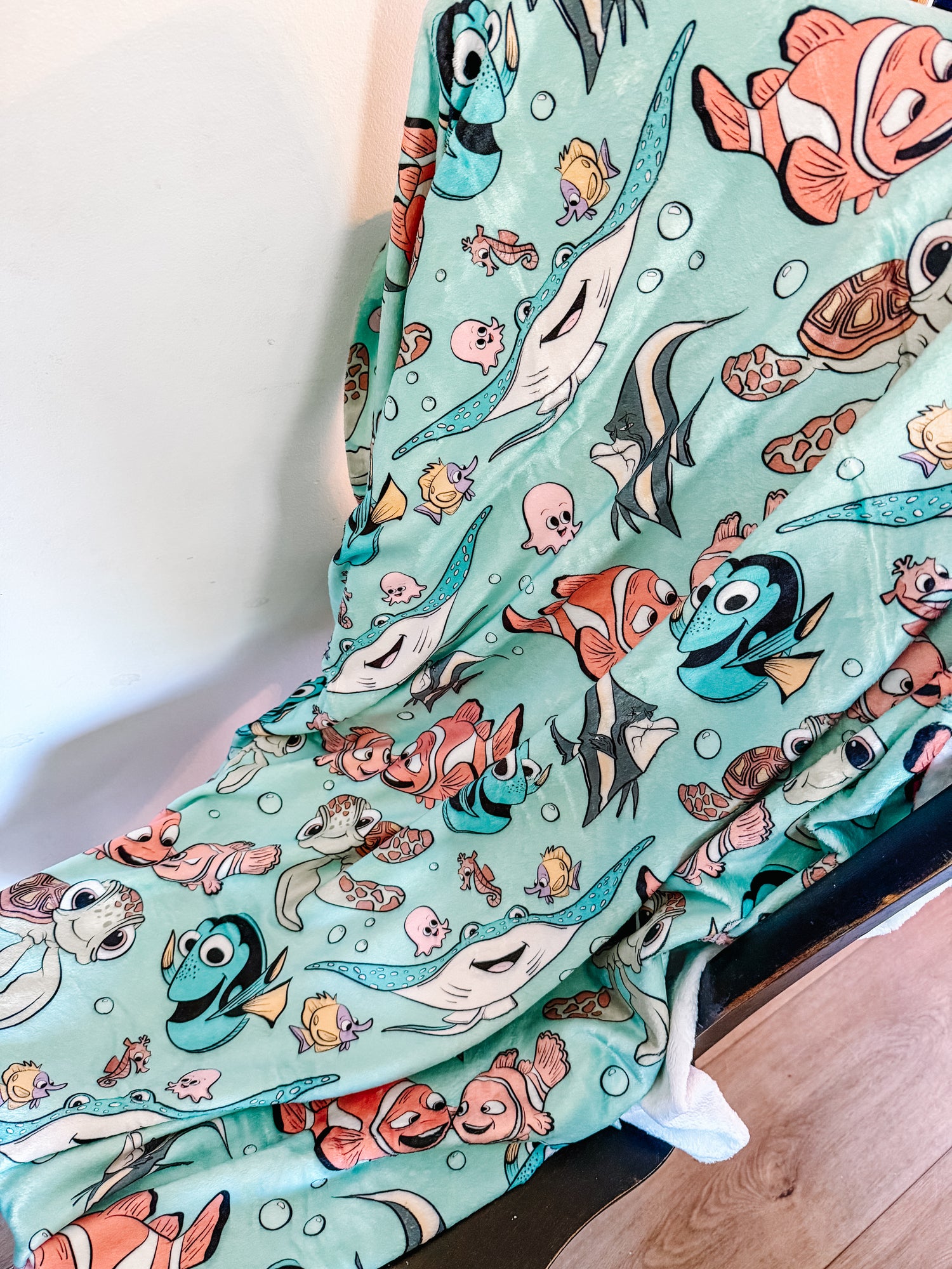 Lost Fish Minky Blanket PREORDER (~4 weeks before shipping) Sewing Sweethearts