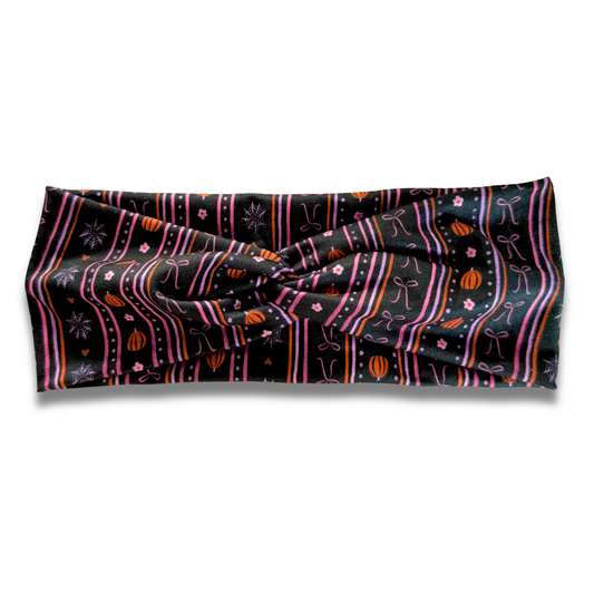 Halloween Stripes Sweetheart Headband (or removable tie option) Sewing Sweethearts Sweetheart