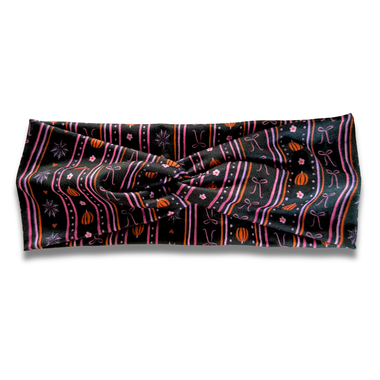 Halloween Stripes Sweetheart Headband (or removable tie option) Sewing Sweethearts Sweetheart