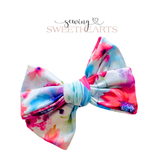 Bright Watercolor Garden Bow Sewing Sweethearts