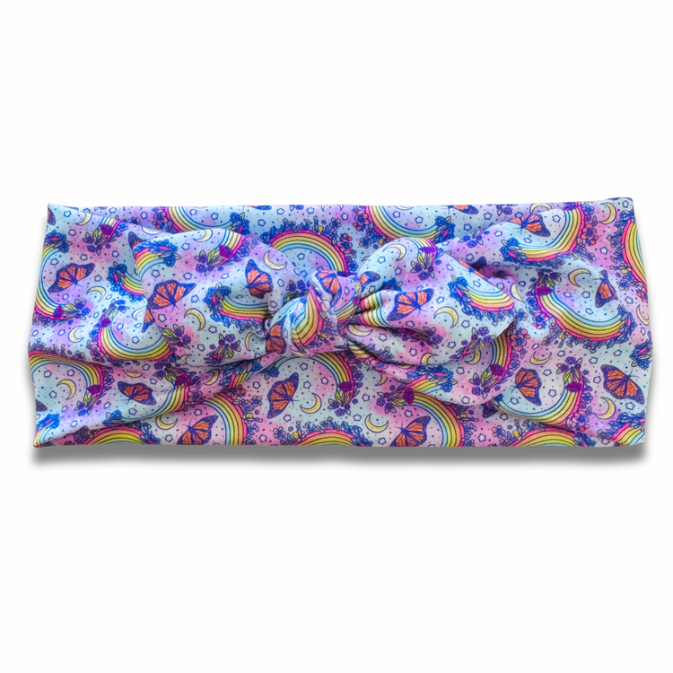 Pastel Rainbows Sweetheart Headband (or removable tie option) Sewing Sweethearts Sweetheart with Removable Tie