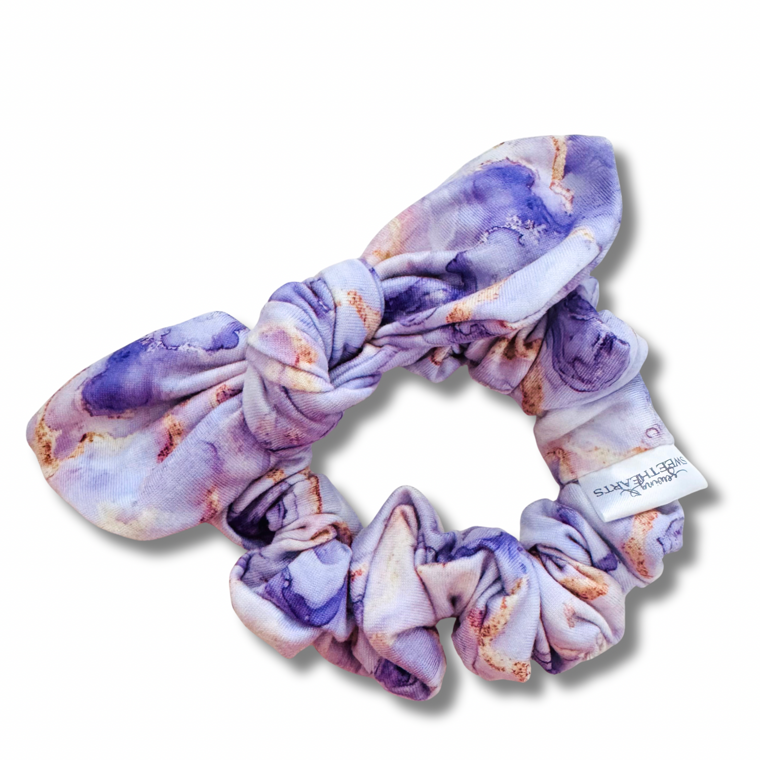 Purple Marble Bow Scrunchie Sewing Sweethearts