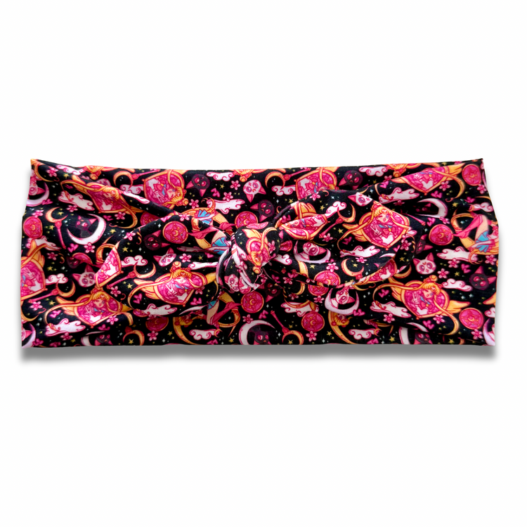 Moon Girl Sweetheart Headband (or removable tie option) Sewing Sweethearts Sweetheart with Removable Tie