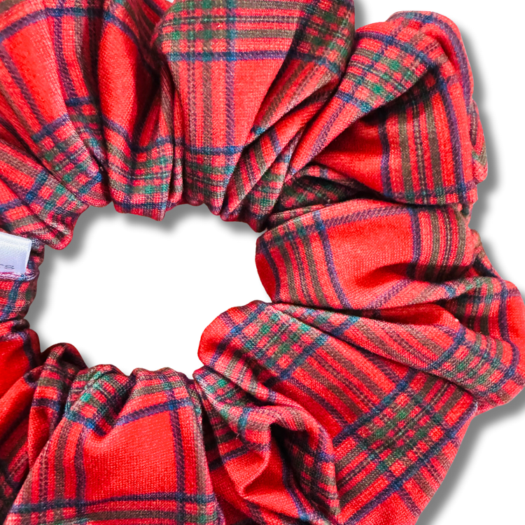Red Plaid Scrunchie