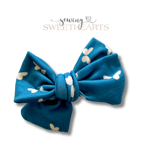 Navy Butterflies Bow Sewing Sweethearts