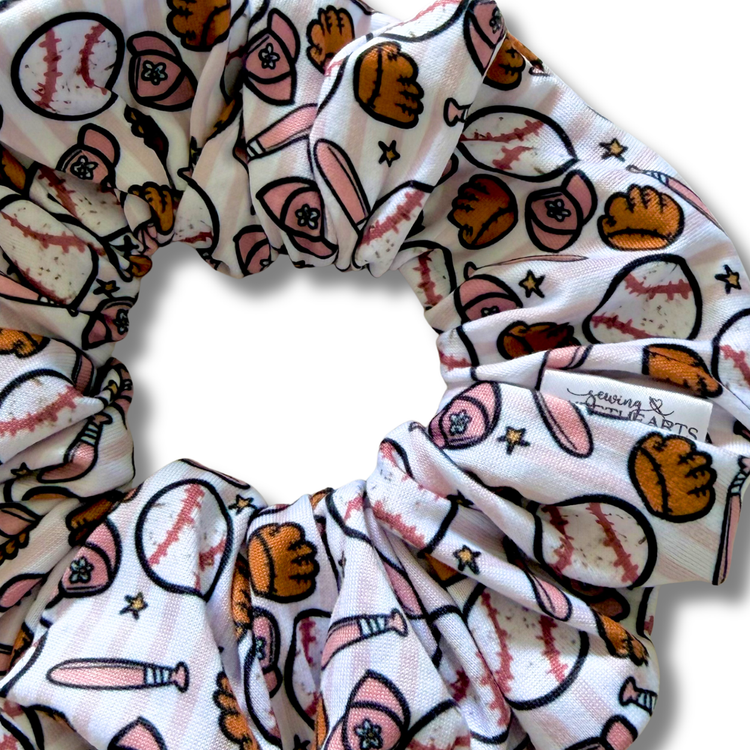 Baseball (v2) Scrunchie Sewing Sweethearts