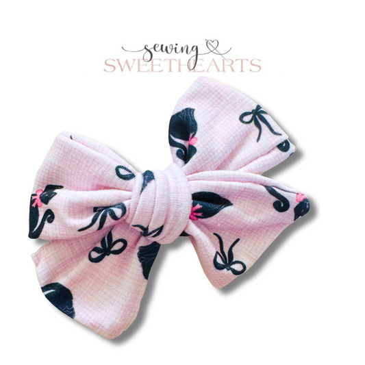 Black Cats Bow Sewing Sweethearts