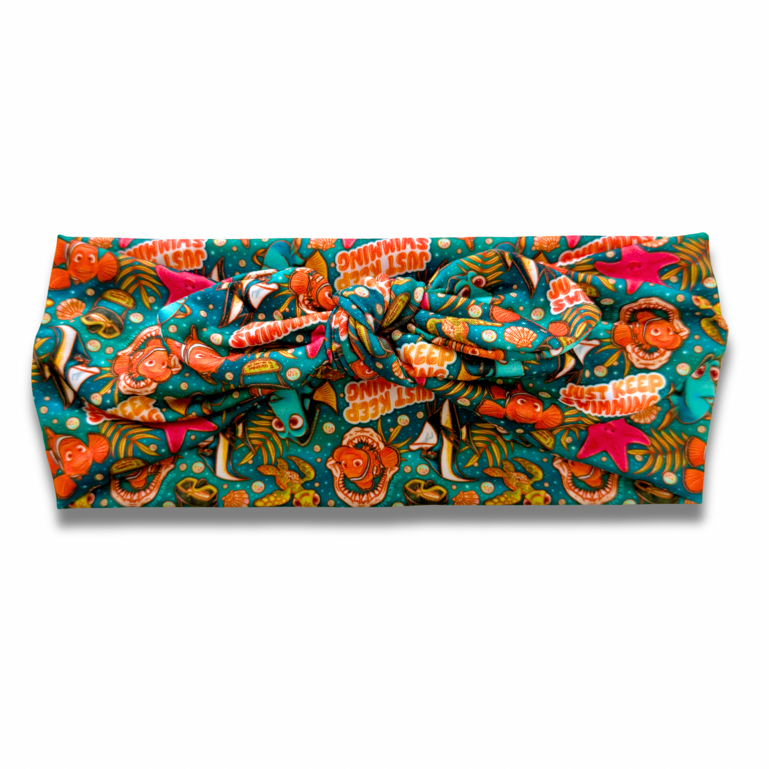 Just Keep Swimming Sweetheart Headband (or removable tie option) Sewing Sweethearts Sweetheart with Removable Tie