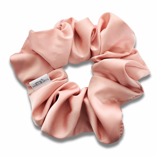 Peach Satin Scrunchie Sewing Sweethearts