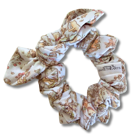 Fall Bear Bow Scrunchie Sewing Sweethearts