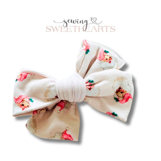 Pink Vintage Santas Bow  Sewing Sweethearts   